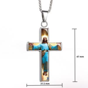 תליון צלב מותאם אישית giveluck שרשרת דתית קסם עם שרף תמונה בתוך מתנה למאמינים הסיטונאי - Product Image 2