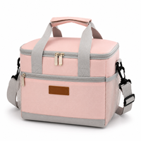 Sac isotherme pour déjeuner en Oxford durable avec logo personnalisé imprimé, sac isotherme rose pour le stockage des aliments, pour pique-nique en plein air