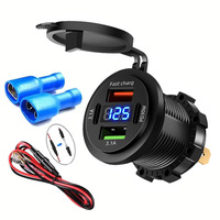 Chargeur de voiture double USB C et charge rapide QC3.0 USB 4 ports, prise USB 12V-24V pour bateau, marine, moto, camping-car, camion