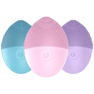 New Design Wave Magnetic Massage Silicone Facial Cleaner Sonic Face Cleansing Brush