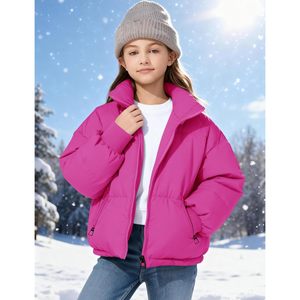 Girls Winter Puffer Jacket Warm Short Zip Up Long Sleeve <b>Quilted</b> Coat Outerwear 5-14 Years - Product Image 3