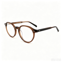 Lunettes optiques anti-lumière bleue de style TikTok, en acétate, avec rivets, unisexes, rondes, écaille de tortue, légères