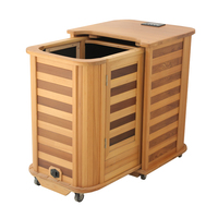 Sauna infrarouge pliable moderne HY-003, demi-corps, en bois de pruche massif, sauna sec portable à vapeur sèche