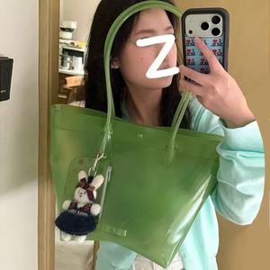 Transparent Jelly Tote Bag Detail Factory Direct Women Fashion Large Capacity Shoulder <strong>Handbag</strong> for <strong>Summer</strong> - Product Image 4