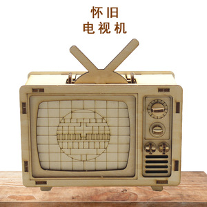 Wooden Retro Tv Model <b>Diy</b> <b>Kit</b> Educational Toy For Kids Science Craft - Product Image 1