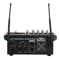 Console de mixage audio professionnelle pour DJ de scène, 16 effets numériques DSP, mixeur de puissance 4 canaux avec 2 microphones sans fil