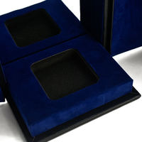 Boîte cadeau de parfum de luxe à deux portes en velours noir en cuir écologique, matériaux recyclés, fermeture magnétique, taille personnalisée, cils