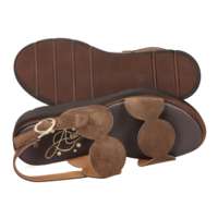 Sandales plates à plateforme Ariel pour femmes, marron, taille 40, talon de 4 cm, semelle rembourrée