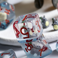 Set Dadu DnD Kustom Grosir Totoro Inside Animal Resin Dice Set Polyhedral Dnd RPG Dice untuk Dungeons and Dragons D&D TTRPGs