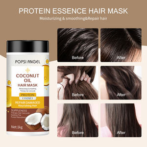 Mascarilla para el cabello de queratina de aceite de coco profesional OEM, mascarilla facial de reparación profunda alisadora de cabello de colágeno orgánico, Tratamiento capilar de 1L - Product Image 4