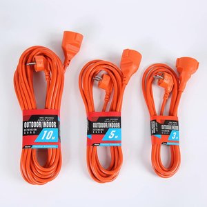 Cable de Extensión Eléctrico Schuko Macho a Hembra, 16A, 1.0mm² CCA, 2m, 5m, 10m, 20m, Naranja y Negro - Product Image 1