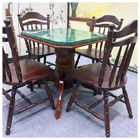 Ensemble table et chaises de salle à manger commerciales carrées 2 places en bois massif, style vintage moderne, écologique, garantie 1 an pour hôtels et cuisines