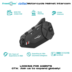 <span class=keywords><strong>R1</strong></span> PLUS Cámara HD 1080P, Grabadora de Video, Cascos para Motocicleta, Auriculares con Intercomunicador Bluetooth para Grupos, Intercomunicador Bluetooth para Motocicleta - Product Image 2