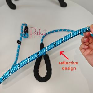 भारी ड्यूटी कुत्ते की लीड रस्सी गोल ब्रेड 12 मिमी नायलॉन चिंतनशील नीली लाल पर्ची कुत्ते के लिए लदान - Product Image 2