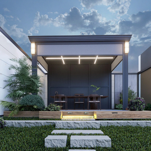 Gazebo de <span class=keywords><strong>jardín</strong></span> al por mayor a precio de fábrica, <span class=keywords><strong>pabellón</strong></span> de aluminio alimentado por energía solar para espacio de actividad recién agregado <span class=keywords><strong>en</strong></span> el patio - Product Image 1