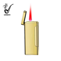 Modèle mince rouge feu Jet flamme dame briquets Butane rechargeable accessoires de fumer coupe-vent allume-cigare torche