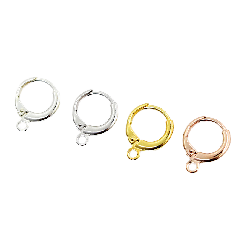 JF9230 925 Sterling Silver Round Leverback Earring Hooks 18K Gold - Main Image