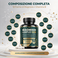 Capsules de magnésium complexe 12-en-1 à marque privée, magnésium à absorption élevée avec supplément de complexe de vitamines B