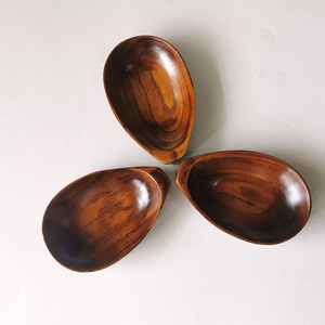 Japanese Lacquerware Anti-Mold Antibacterial Persimmon Wood Condiment Plate Deepening Wooden Soy Spoon Spoon Rest Pot Clips