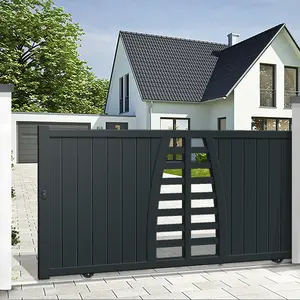 Custom Aluminium Slatted Security Driveway Sliding Gate