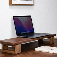 Support de moniteur et organisateur de bureau multifonctionnel en bois de noyer noir personnalisable et mobile