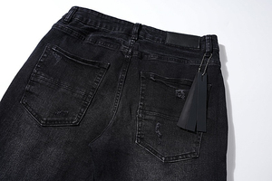 Jeans para Hombre de Alta Calidad, Algodón Grueso, Estilo Vintage, Desgastados, Marca de Moda, Retro, Corte Recto, Ajustados - Product Image 3
