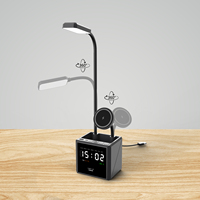 Bureaulamp Magnetische 3in1 Draadloze Oplader Snellader 15W Wekker 3 In 1 Draadloos Oplaadstation Voor Telefoon & Horloge & Oordopjes