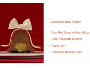 <span class=keywords><strong>Red</strong></span> Bell Shaped bánh mousse sô cô la với Apple Jam Điền và trắng fondant Bow cho Giáng sinh bán buôn - Product Image 2