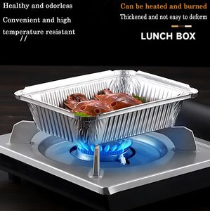 260ml/8.79oz <b>Small</b> Food Packaging Aluminum Foil <b>Container</b> Food-grade Foil Takeout Box With Lids - Product Image 2