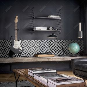 Carreaux de mosaïque en céramique triangulaire noir et blanc à motif de <span class=keywords><strong>moulin</strong></span> à vent brillant émaillé de 2 "pour le design d'intérieur du mur de dosseret - Product Image 5