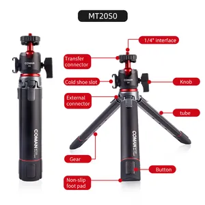 The Tripod Selfie Stick Mini Camera Tripod With 360 Degree Ball Head Cold Shoe Extendable Small Selfie Stick Tabletop Tripod For Camera IPhone