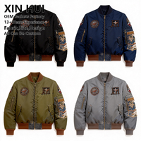 Blouson de travail en toile 100 % coton délavé sur mesure, coupe ample, avec fermeture éclair et col rabattable, style vintage vieilli, pour homme