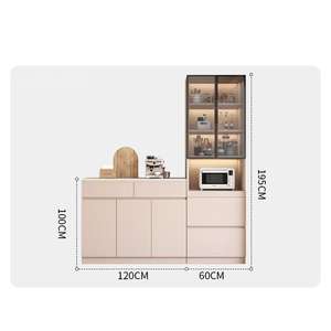 Combinaison haut-<span class=keywords><strong>bas</strong></span> personnalisée buffet en bois massif lumineux plaque de roche de luxe salle à manger armoire de rangement pour <span class=keywords><strong>micro</strong></span>-ondes armoires de <span class=keywords><strong>cuisine</strong></span> - Product Image 1