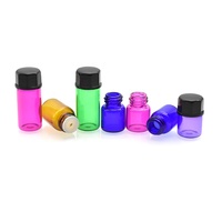 Bouteilles de sérum en verre cosmétiques d'huile essentielle brun ambré vert vide de 1ml 2ml 3ml 5ml avec réducteur d'orifice