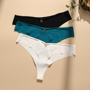 Ladymate ODM/OEM Tangas Sexys Sin Costuras Strings sexy sans couture Sous-vêtements en soie glacée Lingerie intime Taille basse Culotte creuse - Product Image 4
