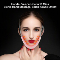 Appareil de lifting du visage portable TENS à microcourants, masseur à impulsions, lumière LED rouge et bleue, compresse chaude constante, réduit la graisse du visage