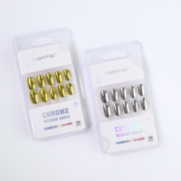 Patchs d'ongles en acrylique haut de gamme, 24 pièces, détachables, à couverture complète, motif circulaire, vente en gros, personnalisables, couleur or pur