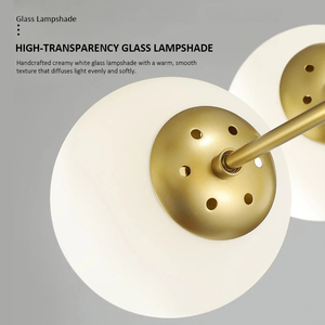 Lampadario Moderno Nordico, Lampada a Sospensione Artistica con Bolle di Vetro e <span class=keywords><strong>Faretti</strong></span> per Soggiorno e Sala da Pranzo - Product Image 3