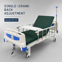 Lit médical pratique à 1 fonction avec tête et pieds en ABS, sommier à lattes ventilé et revêtement antibactérien pour hôpital et clinique