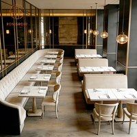 Ensemble de mobilier de restaurant en marbre courbé pour café et salon de thé : canapé, banquette, table et chaises