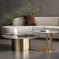 Ensemble de tables basses modernes, durables, luxueuses, minimalistes, dorées, petites, en acier inoxydable, extensibles, uniques, pour le salon, meubles tendance