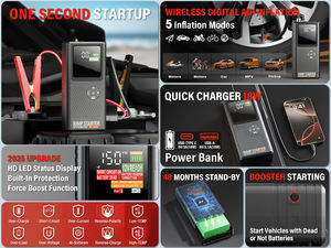 8000 נייד mah mah לקפוץ לרכב כוח אדם דיגיטלי משאבת אוויר dpsi עבור משאית ורכב צמיגי משאית ורכב - Product Image 2