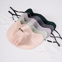 Masque facial en soie de mûrier de qualité 6A, protection solaire UV, respirant, réutilisable, lavable, masque facial uni de luxe, anniversaire, Noël