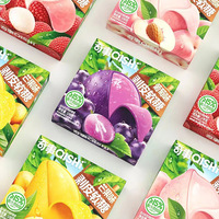 Collations asiatiques Vente chaude Gelée de fruits pelés Boîte de 108g Litchi Pêche mangue Raisin Aromatisé Gelée de fruits Bonbons