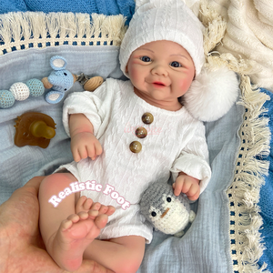 <span class=keywords><strong>Muñeca</strong></span> Bebé Reborn de Silicona Realista de 43 cm con Material de Silicona Suave y Elástica, Sonrisa Dulce Realista para Accesorios de Fotografía - Product Image 1