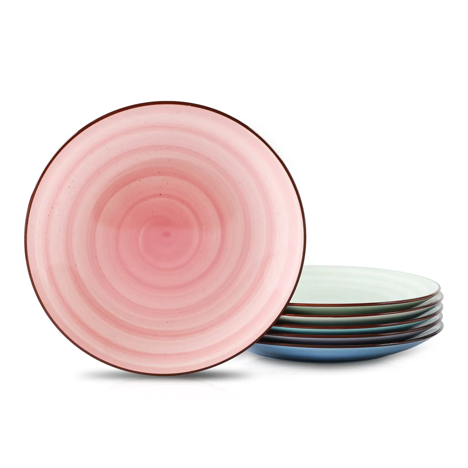 Tivray-plato de cerámica de porcelana pintado a mano clásico, platos planos redondos para el hogar, restaurante, fruta rosa púrpura, plato de cerámica para ensalada