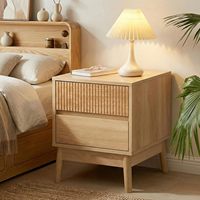Table de chevet rayée avec 2 tiroirs, table de chevet moderne style bohème, table de canapé avec rangement, pour chambre à coucher, salon
