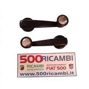 Manijas Interiores de Puerta y Ventana para FIAT 500 D F L R 126 1 Serie, Par de Aluminio Cromado Negro para Alzavetro - Product Image 1