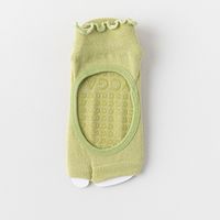 Chaussettes antidérapantes en coton respirant à bout ouvert et à volants tricotés sur mesure de haute qualité pour adolescentes et femmes, idéales pour le yoga