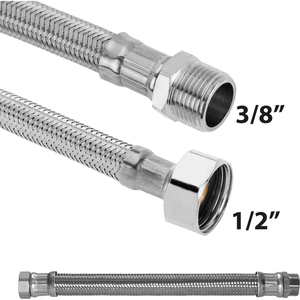 Manguera flexible de acero inoxidable 3/8 M X 1/2 cm para torneado de herramientas - Product Image 2